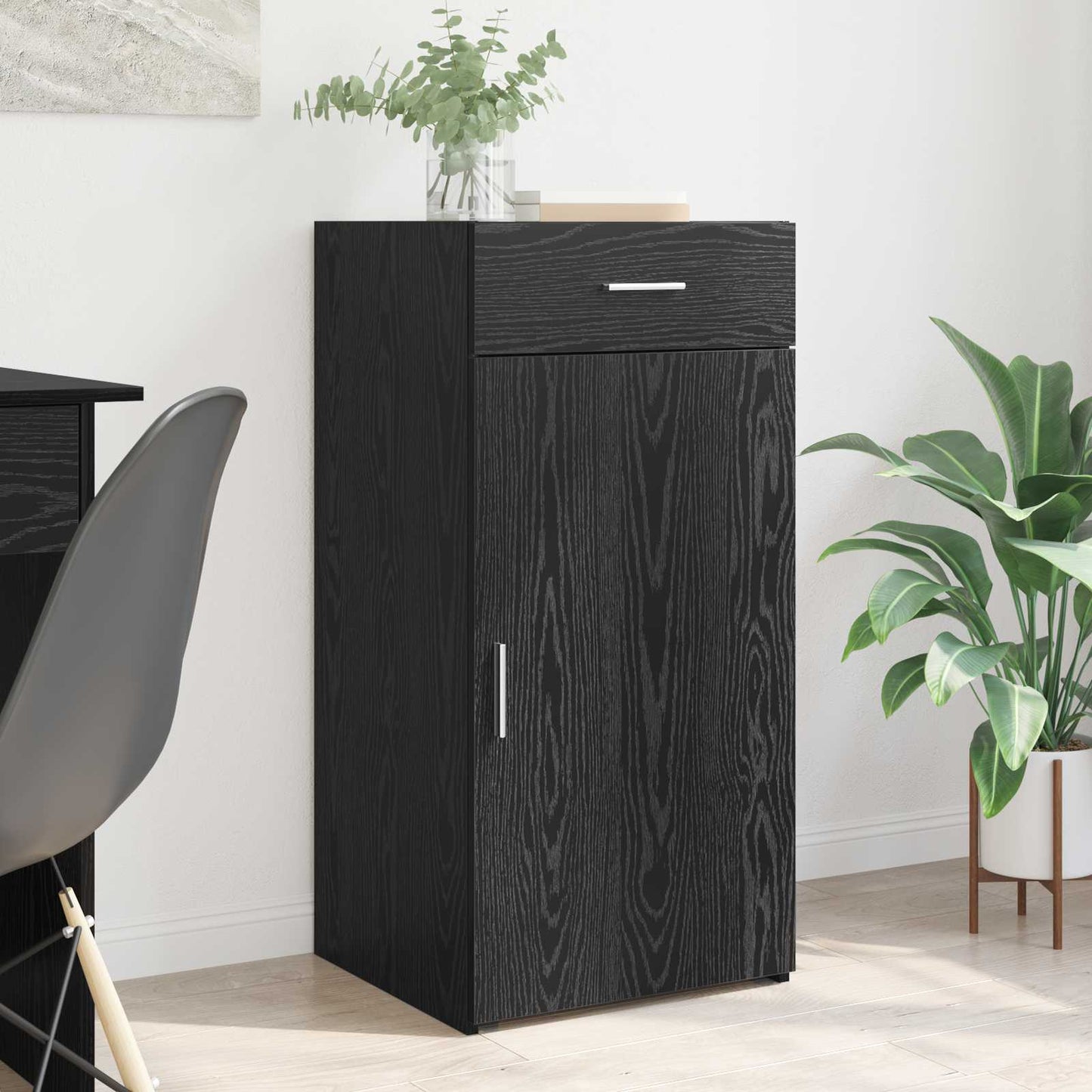 vidaXL Πλαϊνό γραφείο Μαύρη δρυς 45 x 42,5 x 93 εκ. Επεξεργασμένο ξύλο
