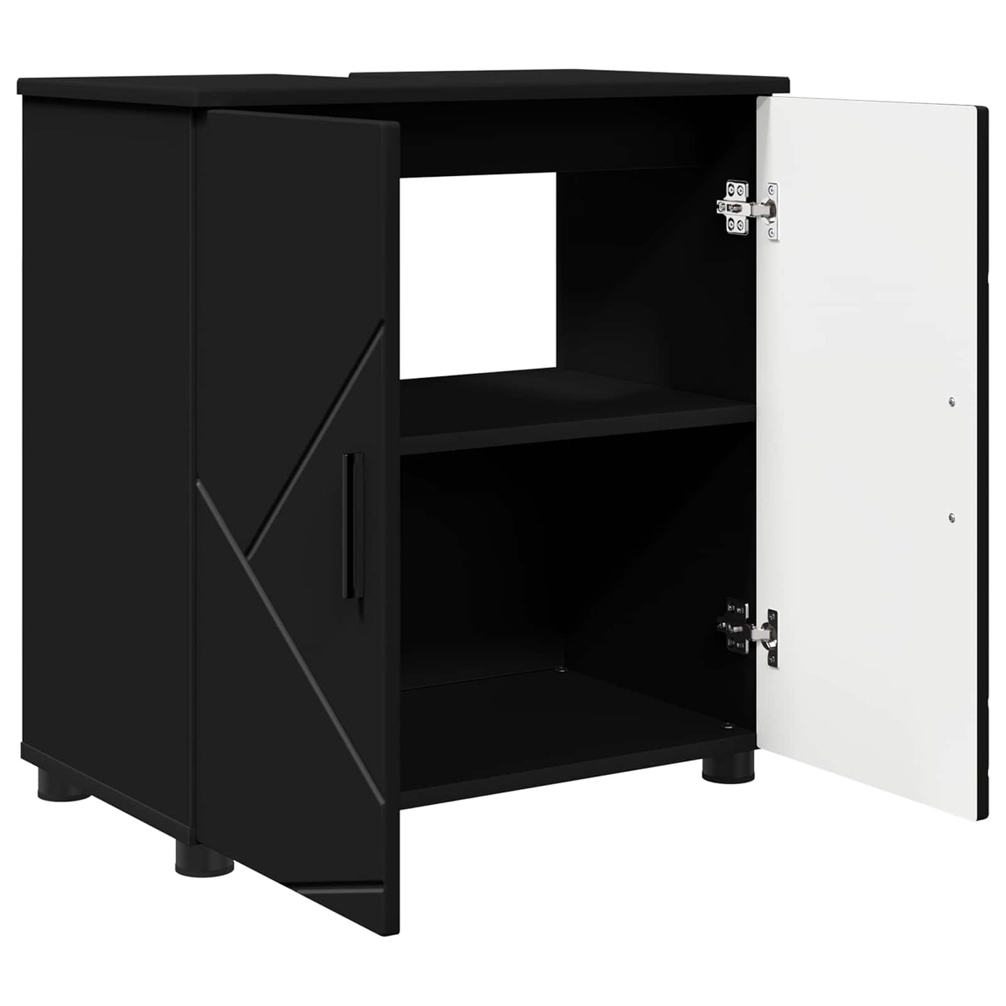 vidaXL Ντουλάπι Μπάνιου Μαύρο 61 x 35 x 64 εκ.