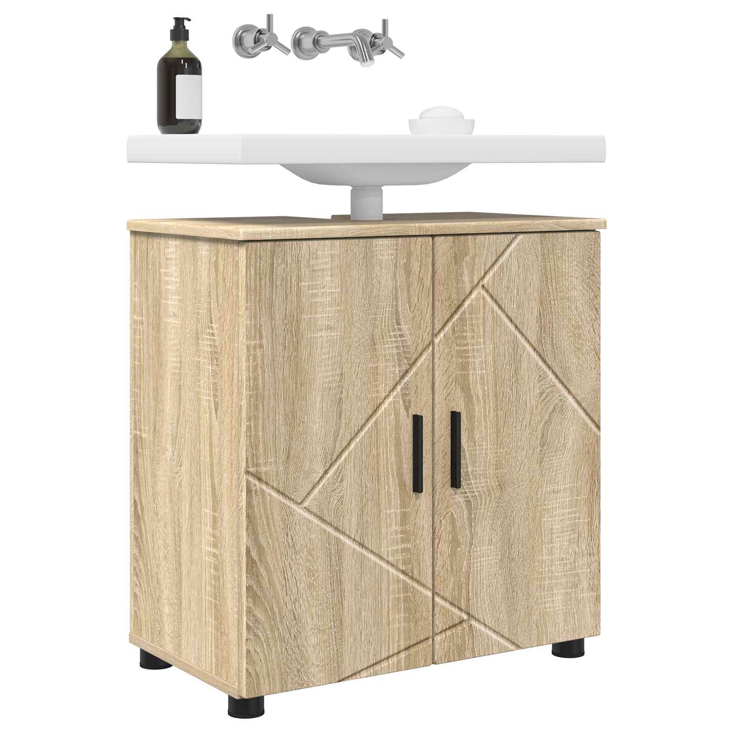 vidaXL Ντουλάπι Μπάνιου με αποθήκευση Δρύς Sonoma 61 x 35 x 64 εκ.