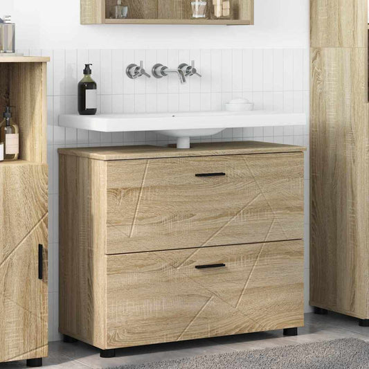 vidaXL Ντουλάπι Μπάνιου Δρύς Sonoma 76,5 x 35 x 64 εκ