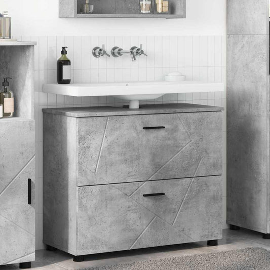 vidaXL Ντουλάπι Μπάνιου Σκυρόδεμα Γκρι 76,5 x 35 x 64 εκ