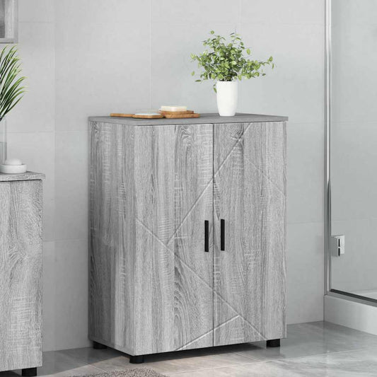 vidaXL Ντουλάπι Μπάνιου Γκρίζο Σονομα 60 x 35 x 80 εκ