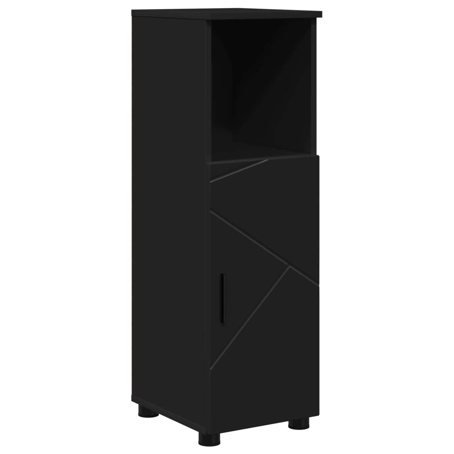 vidaXL Ντουλάπι Μπάνιου Μαύρο 30 x 35 x 95 εκ