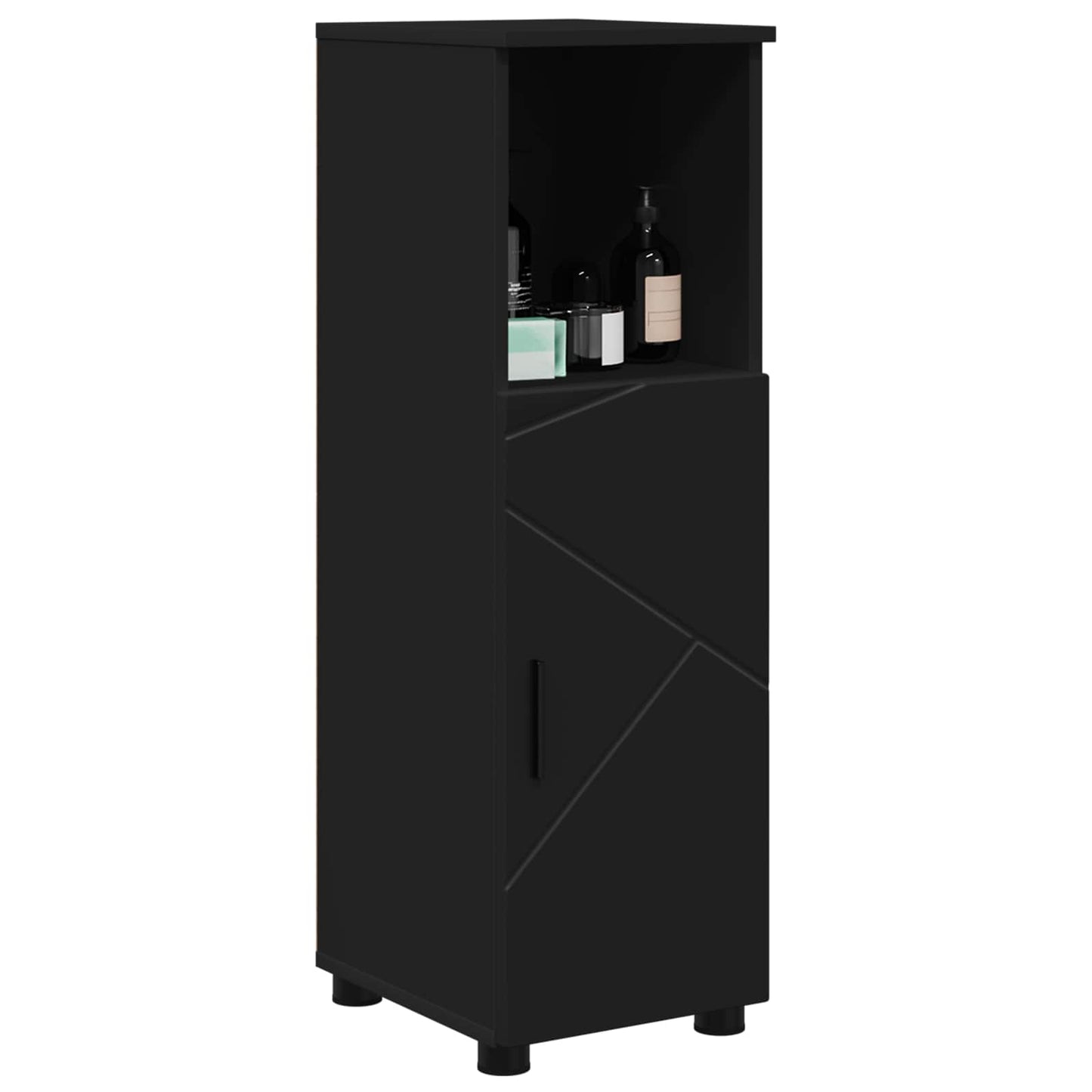 vidaXL Ντουλάπι Μπάνιου Μαύρο 30 x 35 x 95 εκ