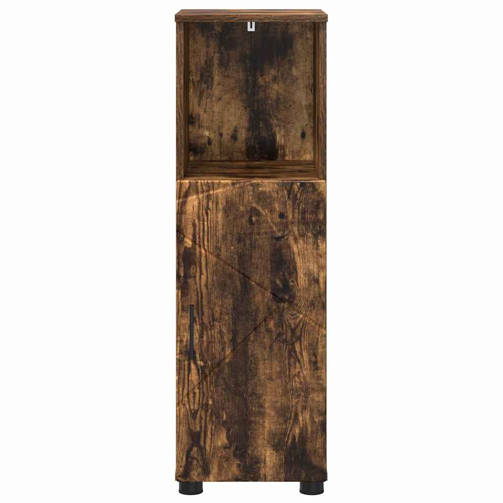 vidaXL Ντουλάπι Μπάνιου με ράφι με πόρτα Καπνιστή δρυς 30 x 35 x 95 εκ