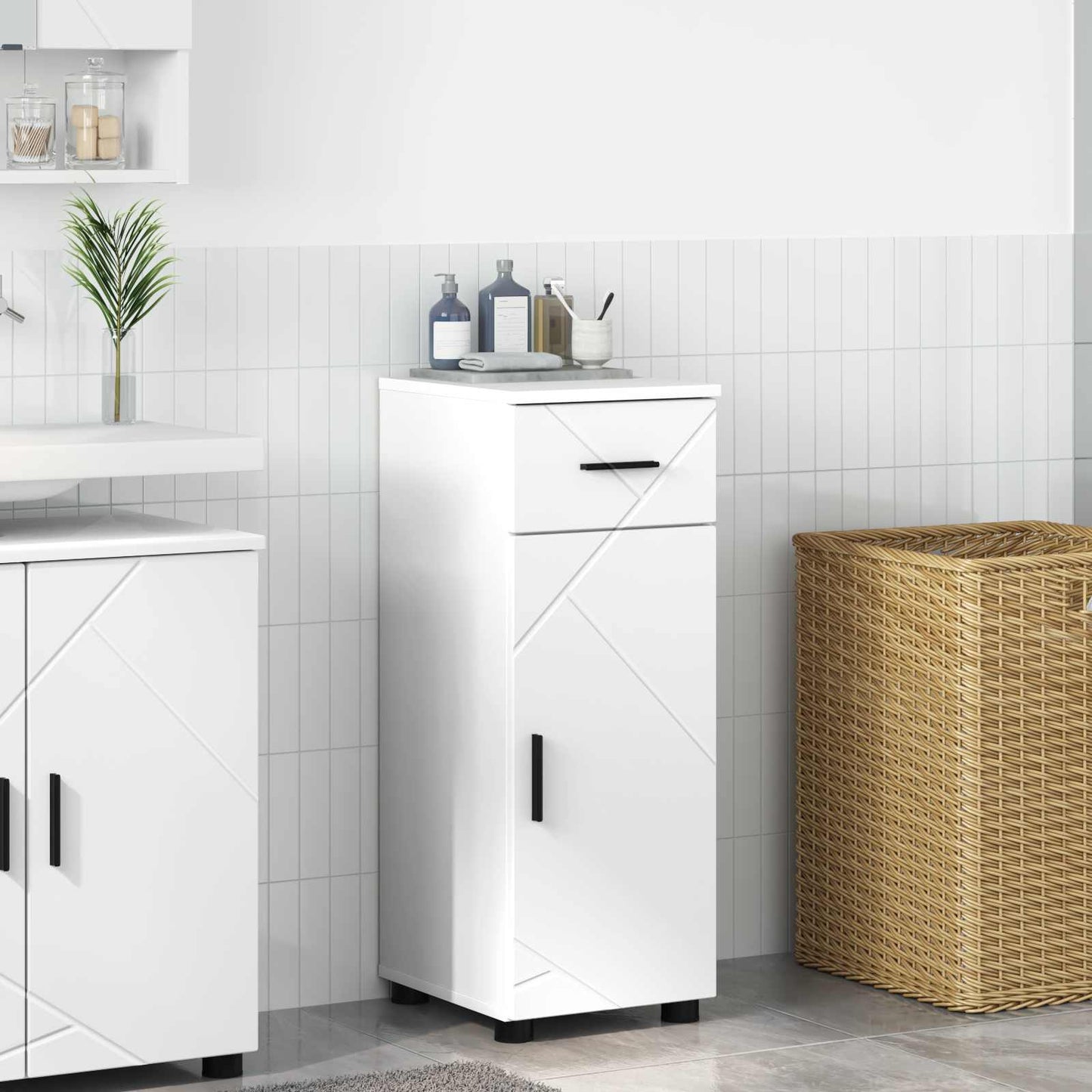 vidaXL Ντουλάπι Μπάνιου Λευκό 30 x 35 x 80 εκ
