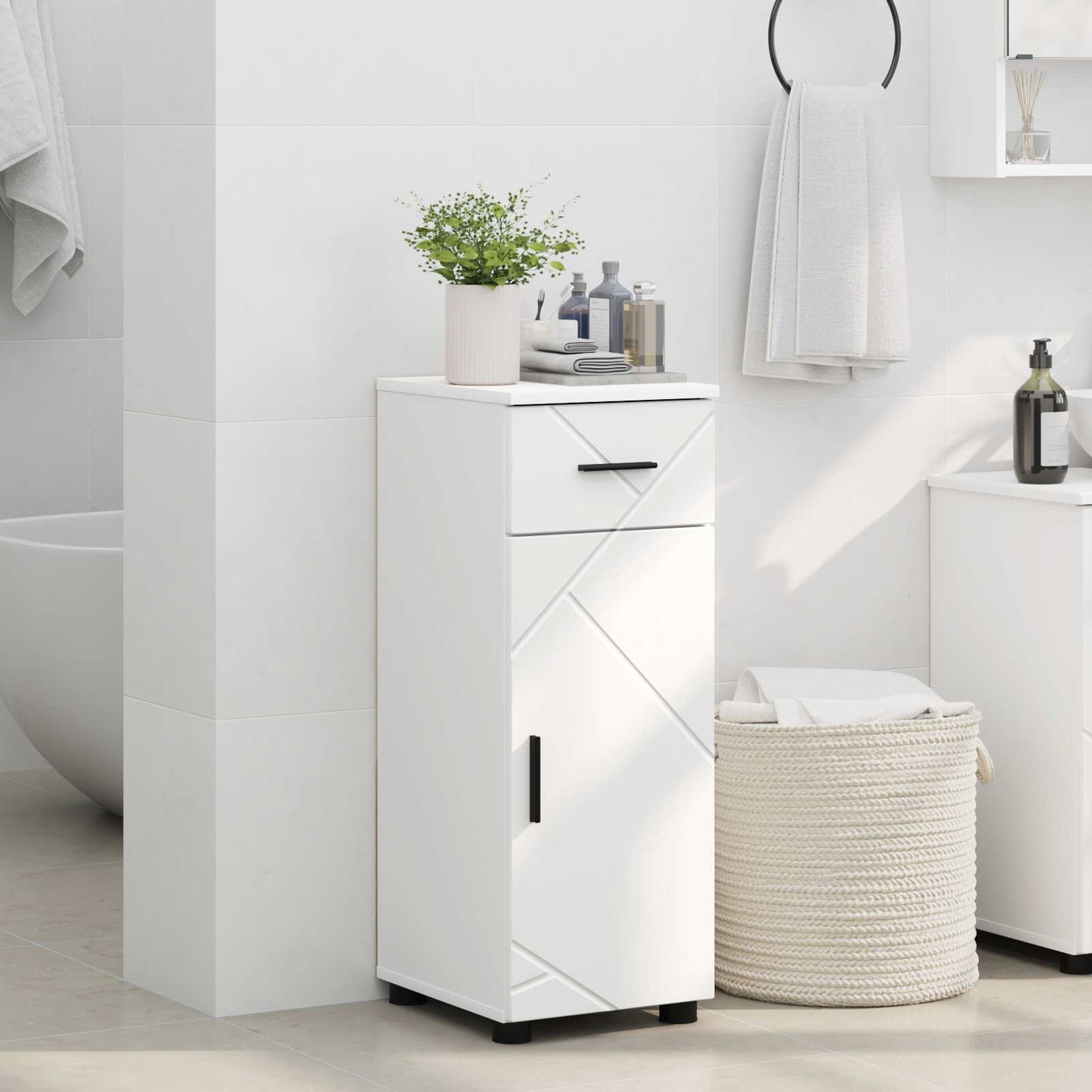vidaXL Ντουλάπι Μπάνιου Λευκό 30 x 35 x 80 εκ