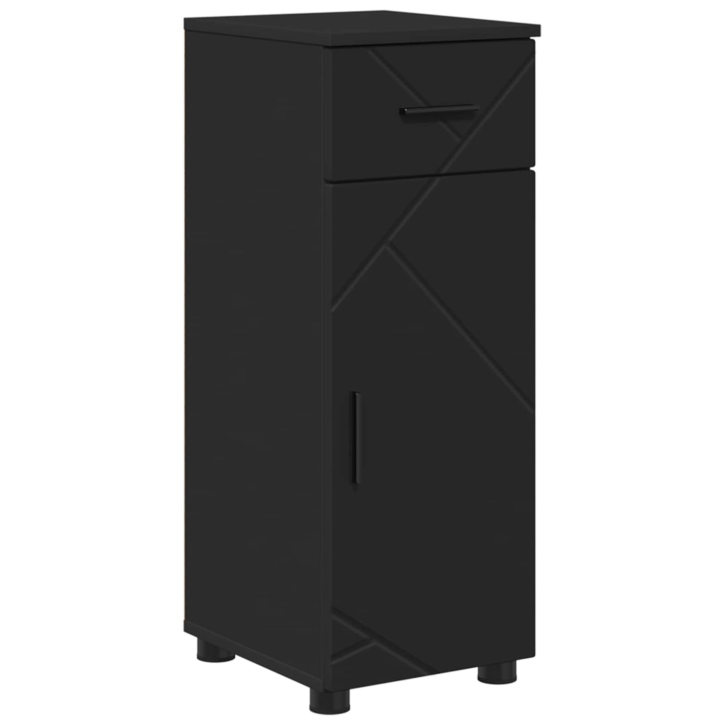 vidaXL Ντουλάπι Μπάνιου Μαύρο 30 x 35 x 80 εκ