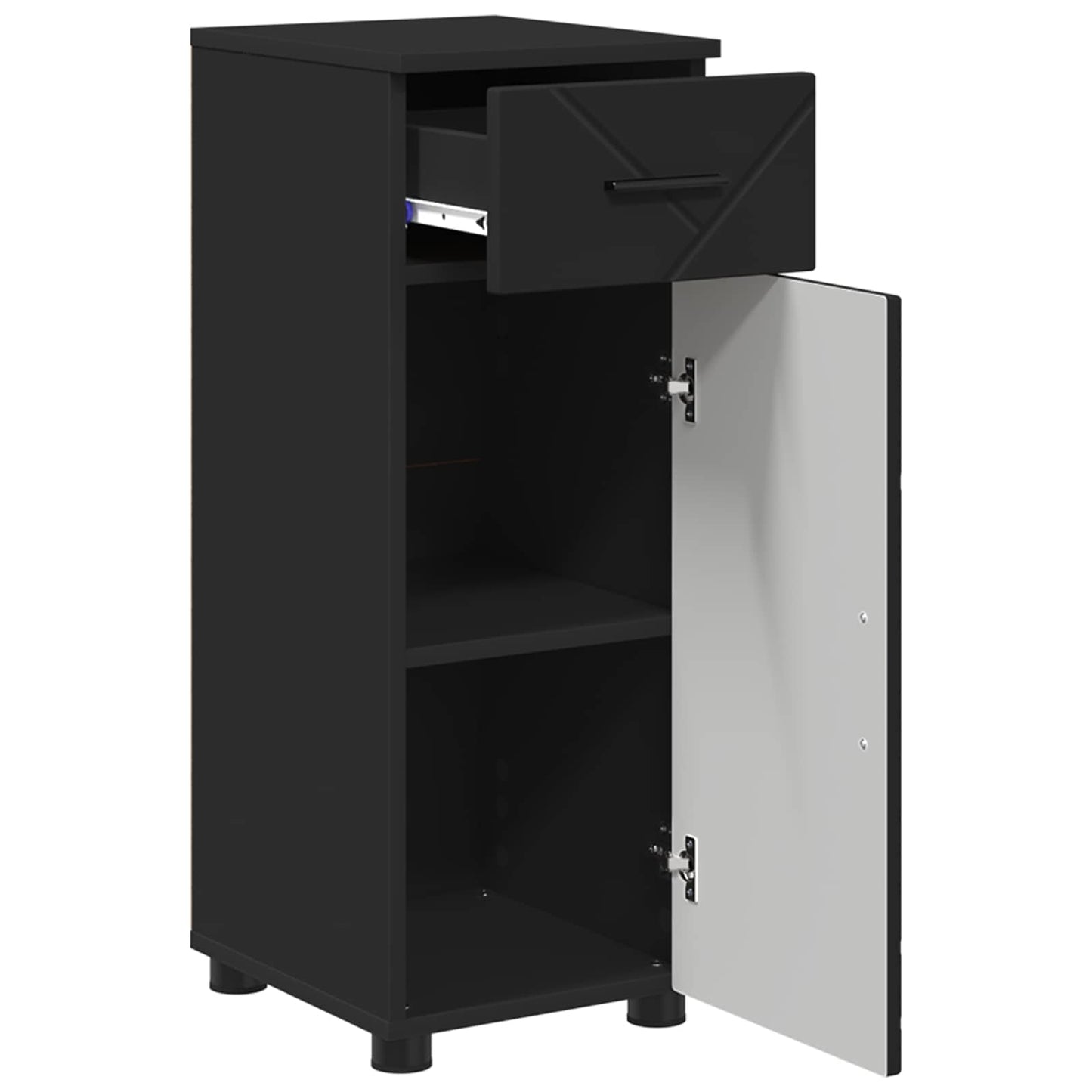 vidaXL Ντουλάπι Μπάνιου Μαύρο 30 x 35 x 80 εκ
