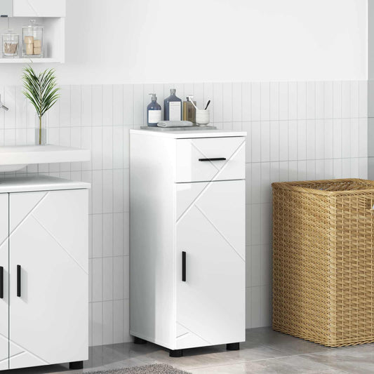 vidaXL Ντουλάπι Μπάνιου Υψηλής γυαλάδας λευκό 30 x 35 x 80 εκ
