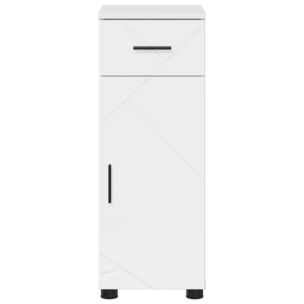 vidaXL Ντουλάπι Μπάνιου με συρτάρι Γυαλιστερό λευκό 30 x 35 x 80 εκ