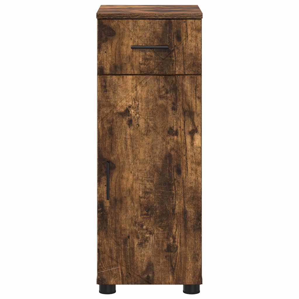 vidaXL Ντουλάπι Μπάνιου με συρτάρι Καπνιστή δρυς 30 x 35 x 80 εκ