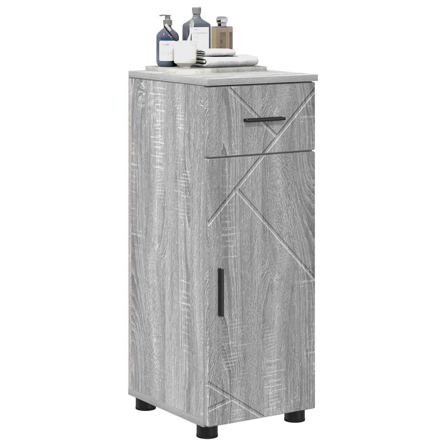 vidaXL Ντουλάπι Μπάνιου Γκρίζο Σονομα 30 x 35 x 80 εκ