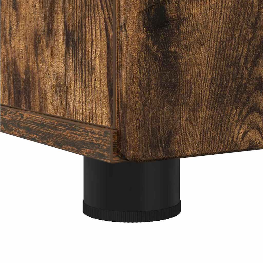 vidaXL Ψηλό ντουλάπι μπάνιου με πόρτα Καπνιστή δρυς 30 x 35 x 192 εκ.