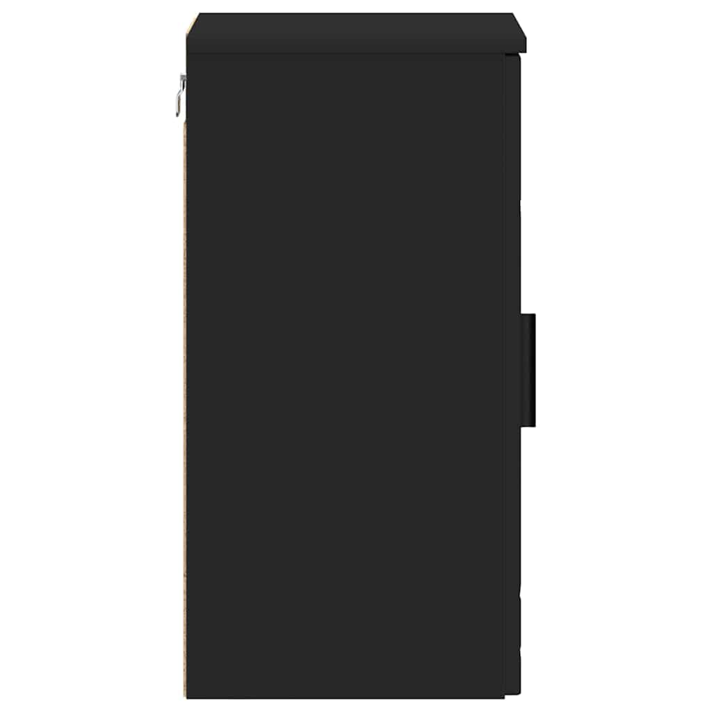 vidaXL Ντουλάπι Μπάνιου Μαύρο 30 x 31,5 x 61 εκ Επεξεργασμένο ξύλο