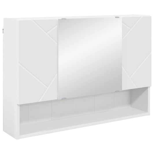 vidaXL Ντουλάπα Καθρέφτη Λευκό 80 x 17 x 55 εκ Επεξεργασμένο Ξύλο