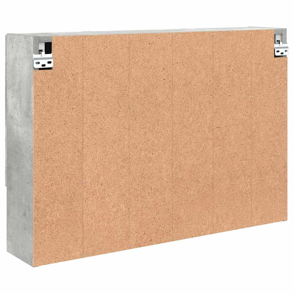 vidaXL Καθρέφτης Ντουλάπα Μπάνιου Γκρι σκυροδέματος 80 x 17 x 55 εκ.