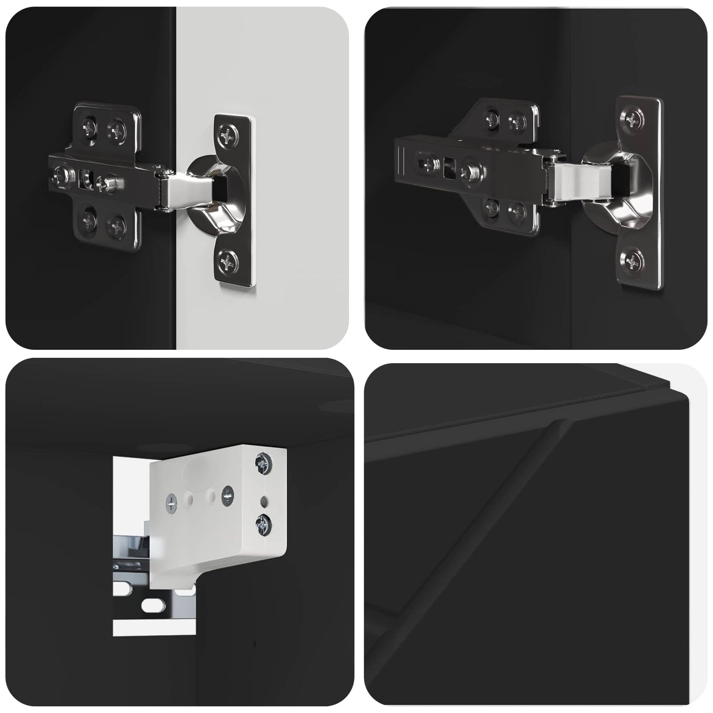 vidaXL Ντουλάπα Καθρέφτη Μαύρο 59 x 17 x 55 cm Επεξεργασμένο Ξύλο