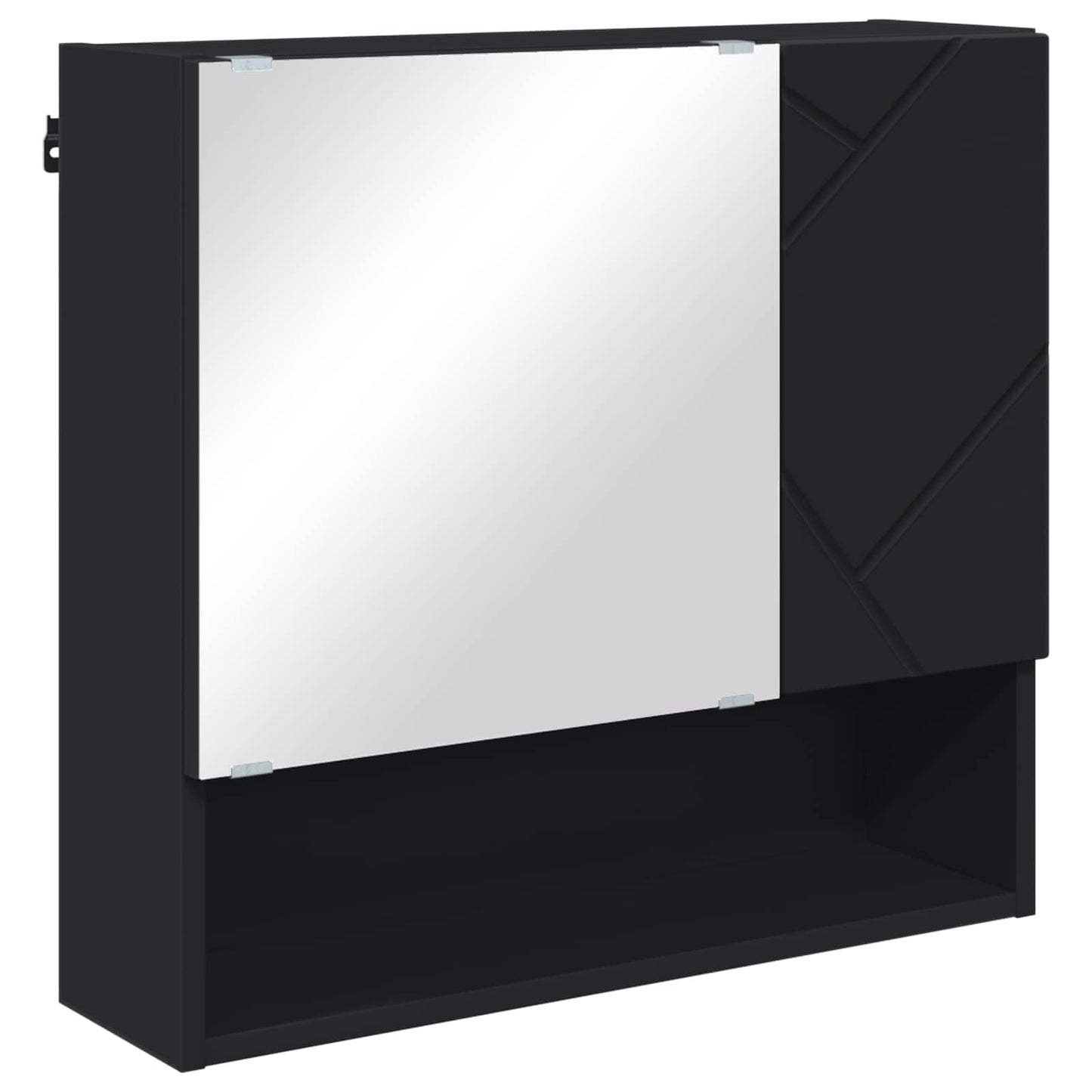 vidaXL Ντουλάπα Καθρέφτη Μαύρο 59 x 17 x 55 cm Επεξεργασμένο Ξύλο