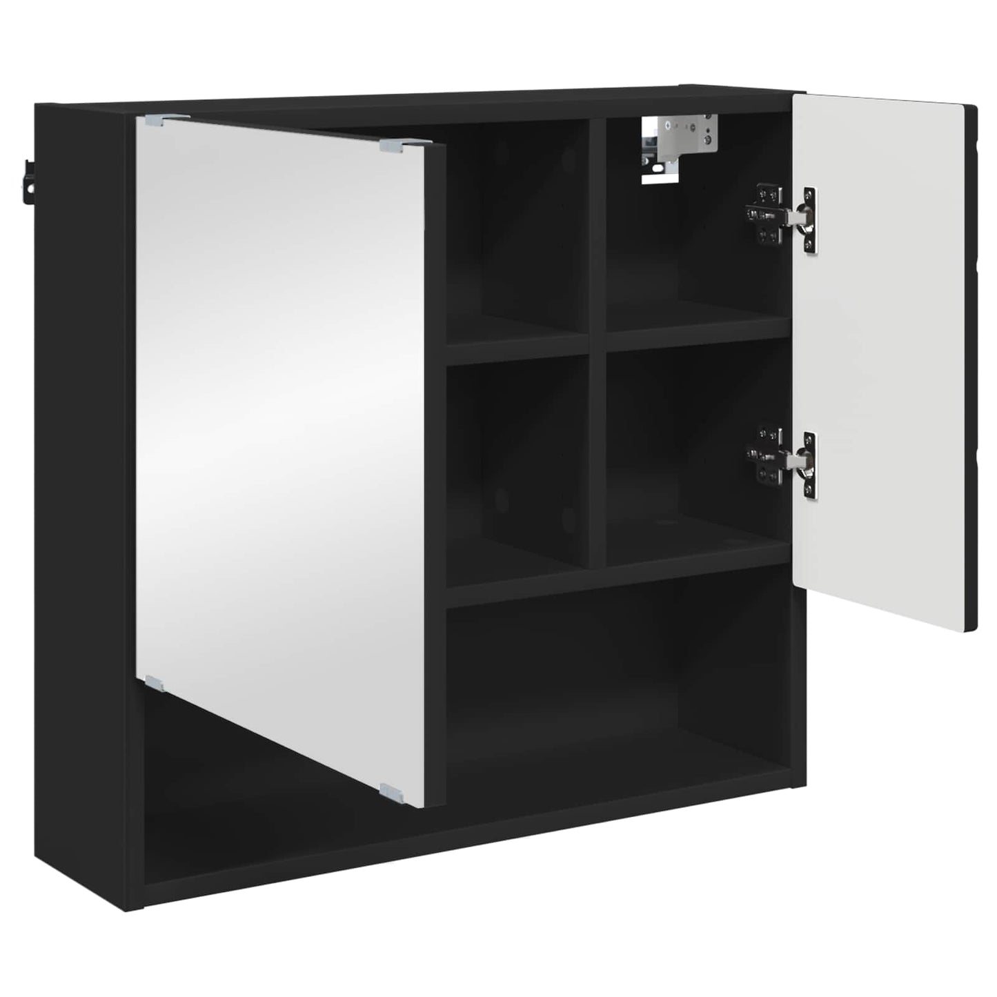 vidaXL Ντουλάπα Καθρέφτη Μαύρο 59 x 17 x 55 cm Επεξεργασμένο Ξύλο