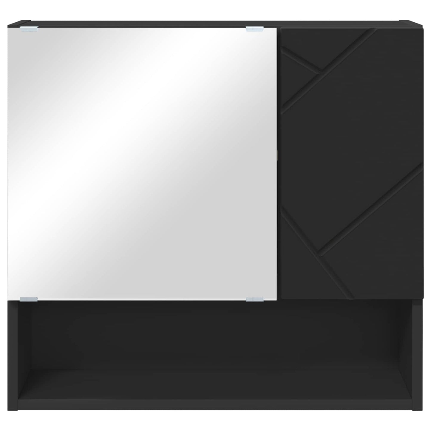 vidaXL Ντουλάπα Καθρέφτη Μαύρο 59 x 17 x 55 cm Επεξεργασμένο Ξύλο