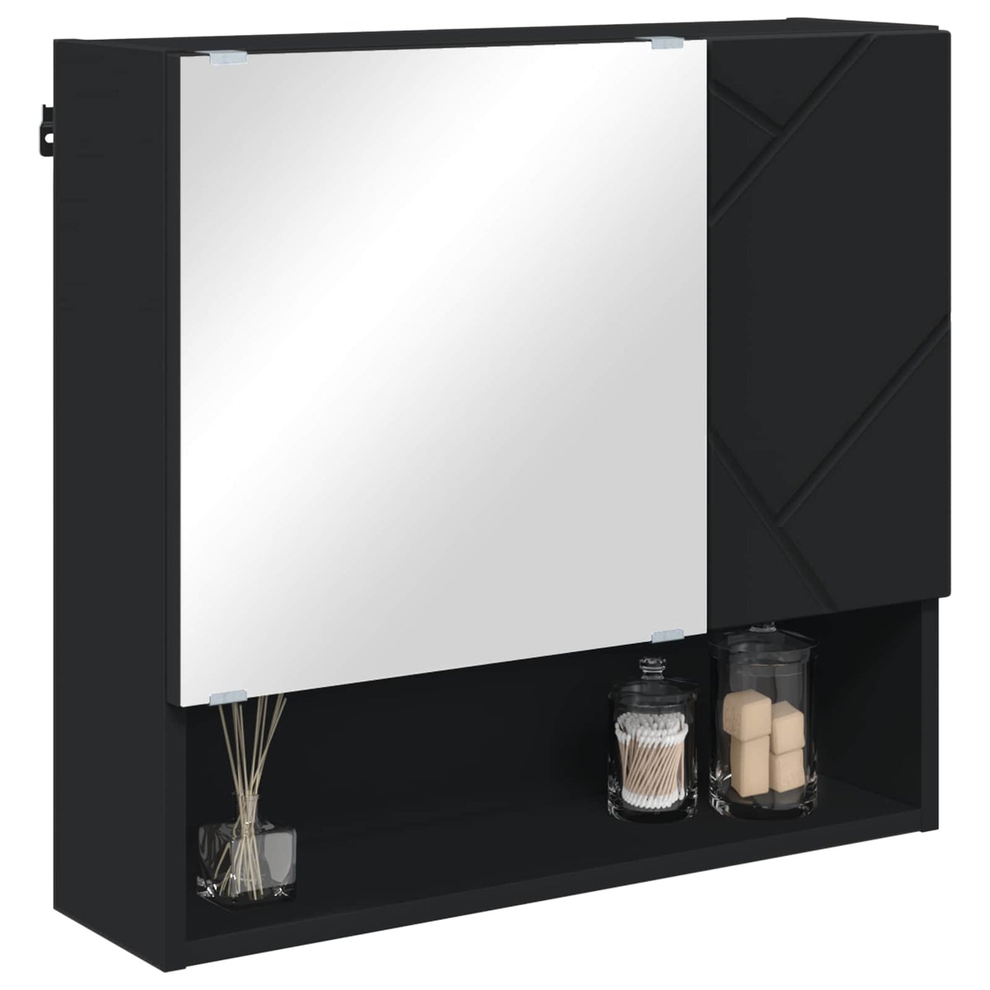 vidaXL Ντουλάπα Καθρέφτη Μαύρο 59 x 17 x 55 cm Επεξεργασμένο Ξύλο