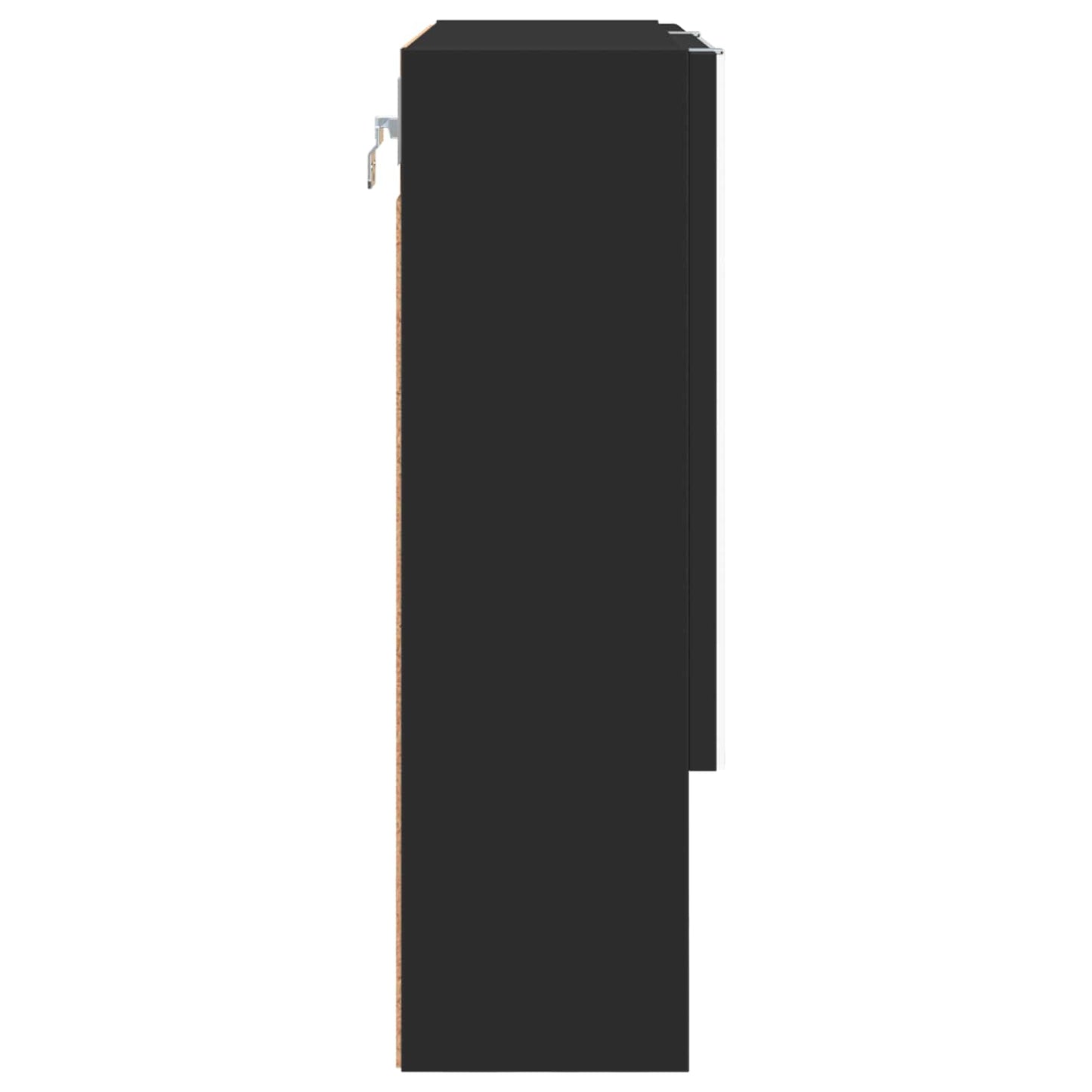 vidaXL Ντουλάπα Καθρέφτη Μαύρο 59 x 17 x 55 cm Επεξεργασμένο Ξύλο