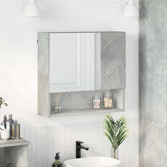 vidaXL Ντουλάπα Καθρέφτη Σκυρόδεμα Γκρι 59 x 17 x 55 cm