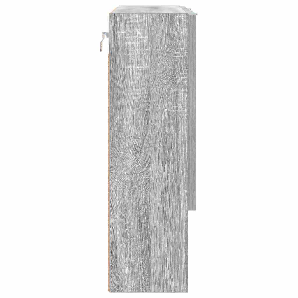 vidaXL Ντουλάπα Καθρέφτη με ράφι Επιτοίχιο Γκρι sonoma 59 x 17 x 55 cm