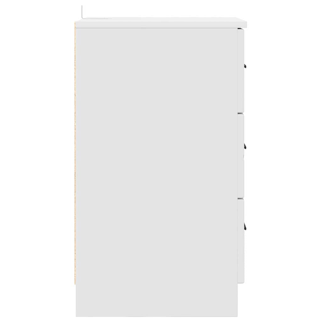 vidaXL Κομοδίνο με συρτάρι Λευκό 38 x 38 x 66 εκ Επεξεργασμένο ξύλο