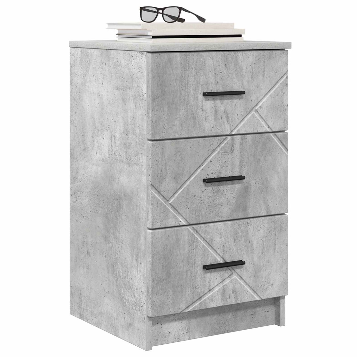 vidaXL Κομοδίνο Γκρι σκυροδέματος 38 x 38 x 66 εκ Επεξεργασμένο ξύλο