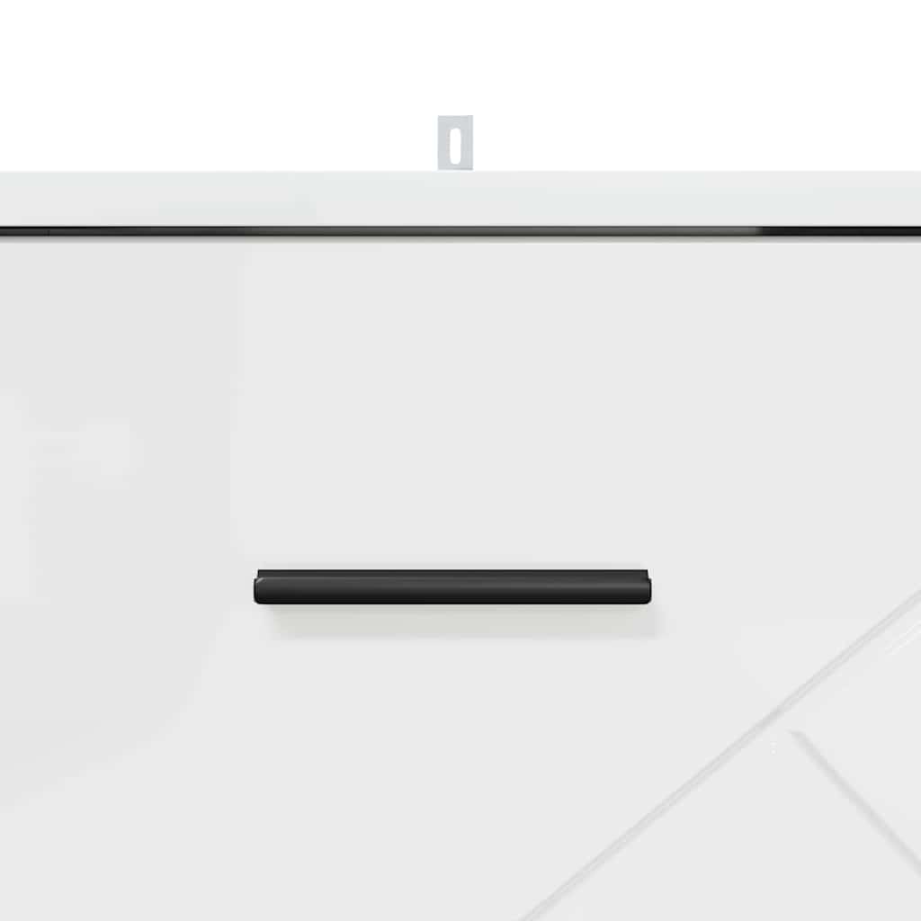 vidaXL Κομοδίνο Γυαλιστερό λευκό 38 x 38 x 66 εκ Επεξεργασμένο ξύλο