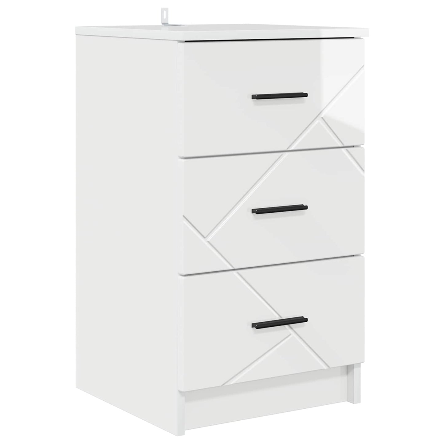 vidaXL Κομοδίνο Γυαλιστερό λευκό 38 x 38 x 66 εκ Επεξεργασμένο ξύλο