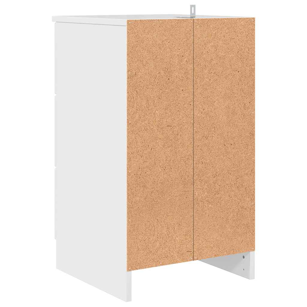 vidaXL Κομοδίνο Γυαλιστερό λευκό 38 x 38 x 66 εκ Επεξεργασμένο ξύλο