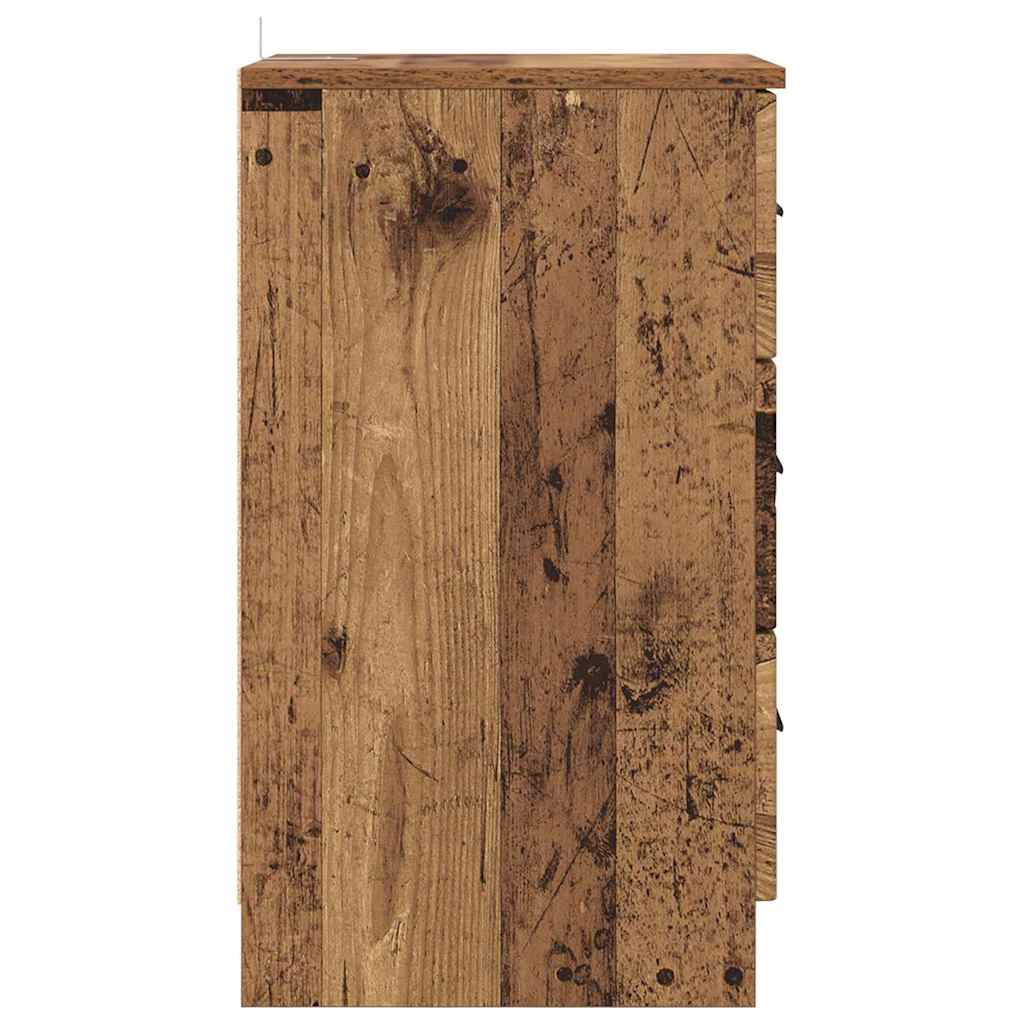 vidaXL Κομοδίνο Παλαιό ξύλο 38 x 38 x 66 εκ Επεξεργασμένο ξύλο