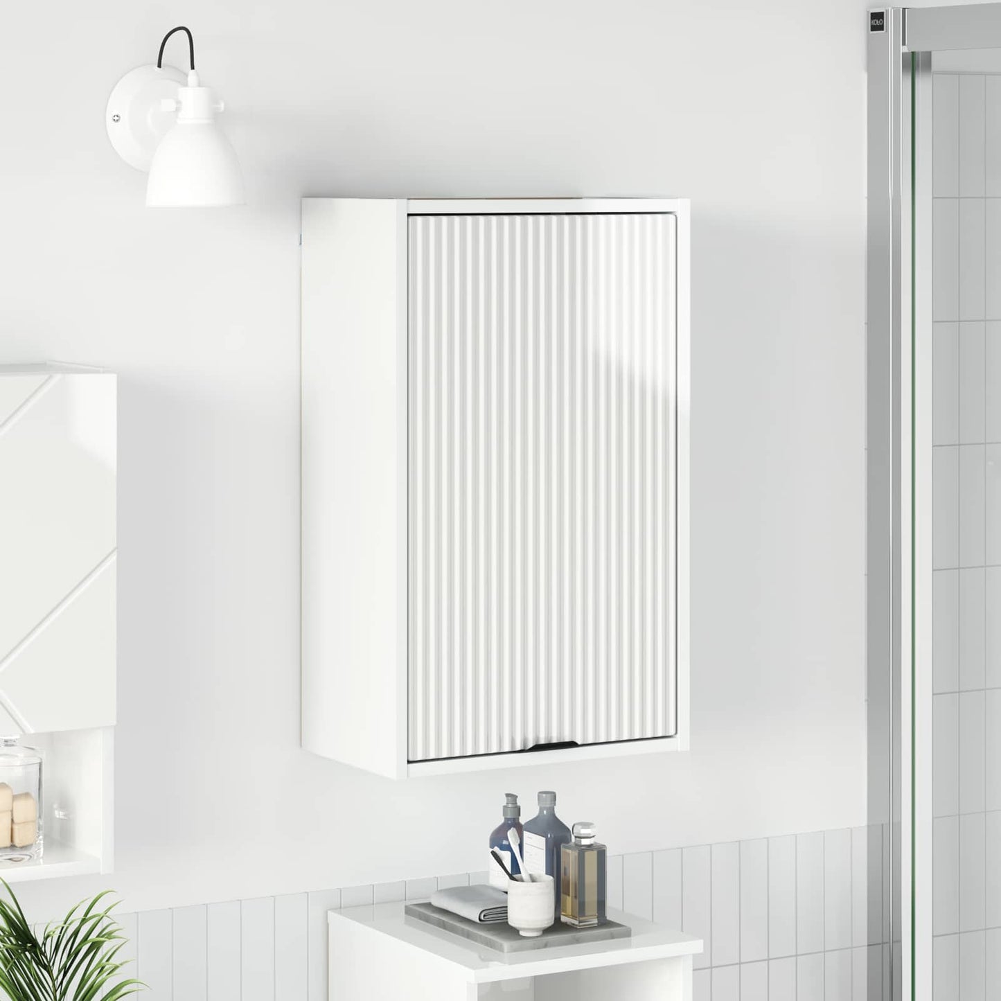 vidaXL Ντουλάπι Μπάνιου Υψηλής γυαλάδας λευκό 39 x 23,5 x 65 εκ.