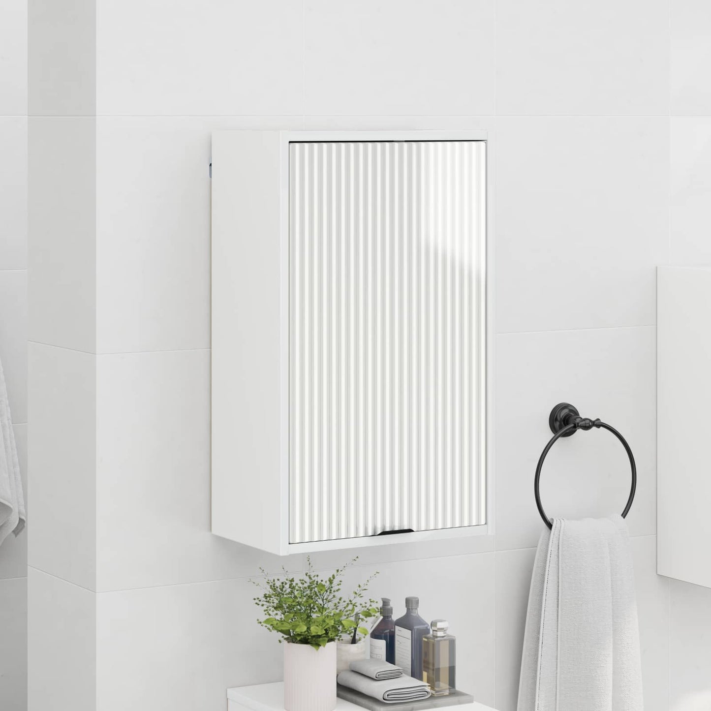 vidaXL Ντουλάπι Μπάνιου Υψηλής γυαλάδας λευκό 39 x 23,5 x 65 εκ.
