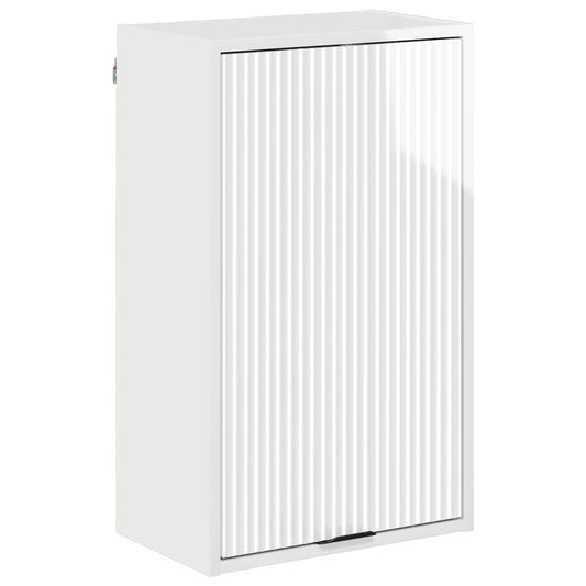vidaXL Ντουλάπι Μπάνιου Υψηλής γυαλάδας λευκό 39 x 23,5 x 65 εκ.