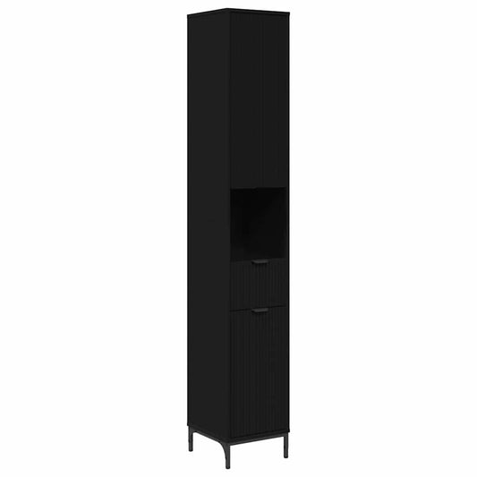 vidaXL Ντουλάπι Μπάνιου Μαύρο 31,5 x 33 x 190 εκ.