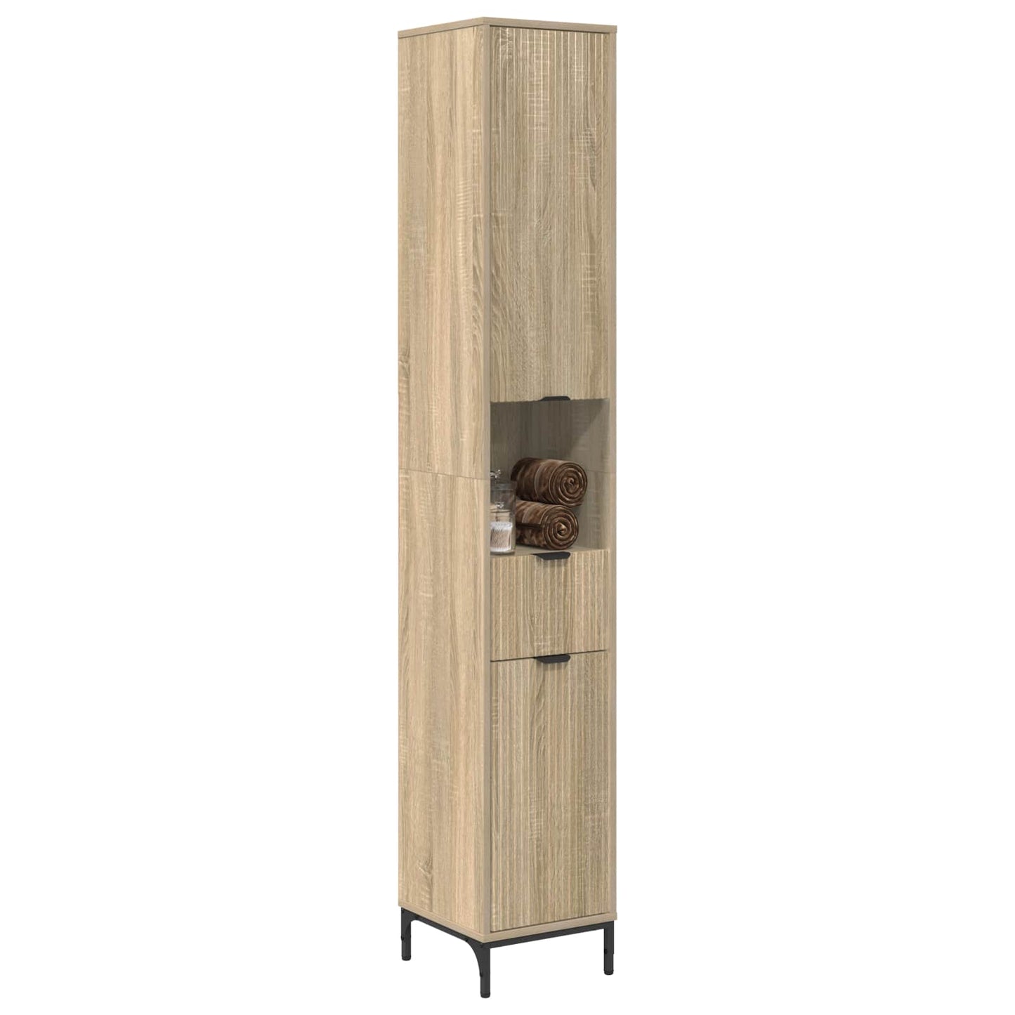 vidaXL Ντουλάπι Μπάνιου Δρύς Sonoma 31,5 x 33 x 190 εκ.