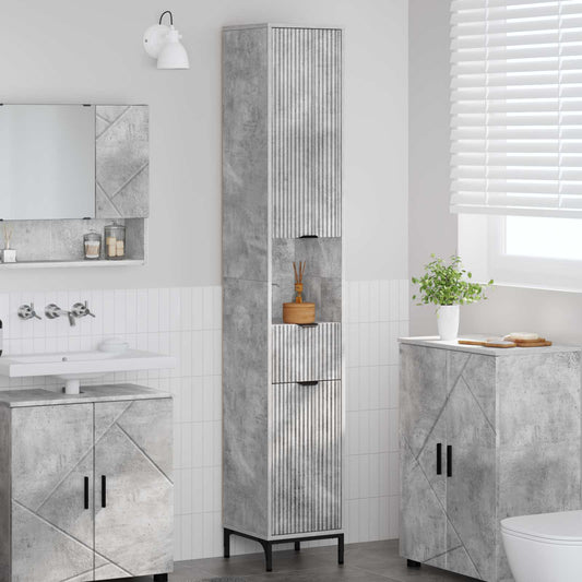 vidaXL Ντουλάπι Μπάνιου Σκυρόδεμα Γκρι 31,5 x 33 x 190 εκ.