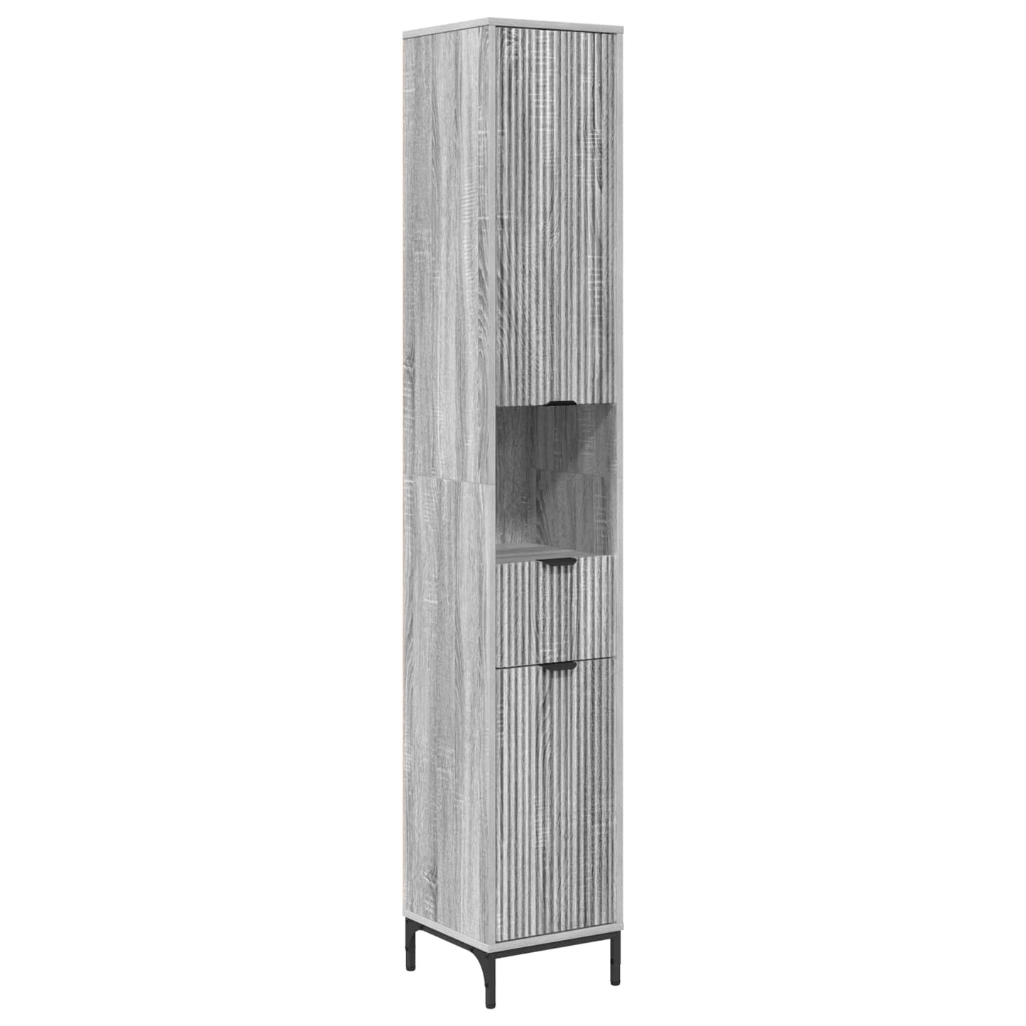 vidaXL Ντουλάπι Μπάνιου Γκρίζο Σονομα 31,5 x 33 x 190 εκ.