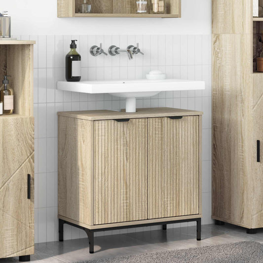 vidaXL Ντουλάπα Νιπτήρα Mπάνιου Sonoma Δρυς 60.5 x 33.5 x 61 εκ