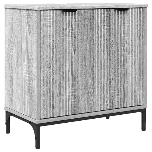 vidaXL Ντουλάπα Νιπτήρα Mπάνιου Γκρι sonoma 60.5 x 33.5 x 61 εκ