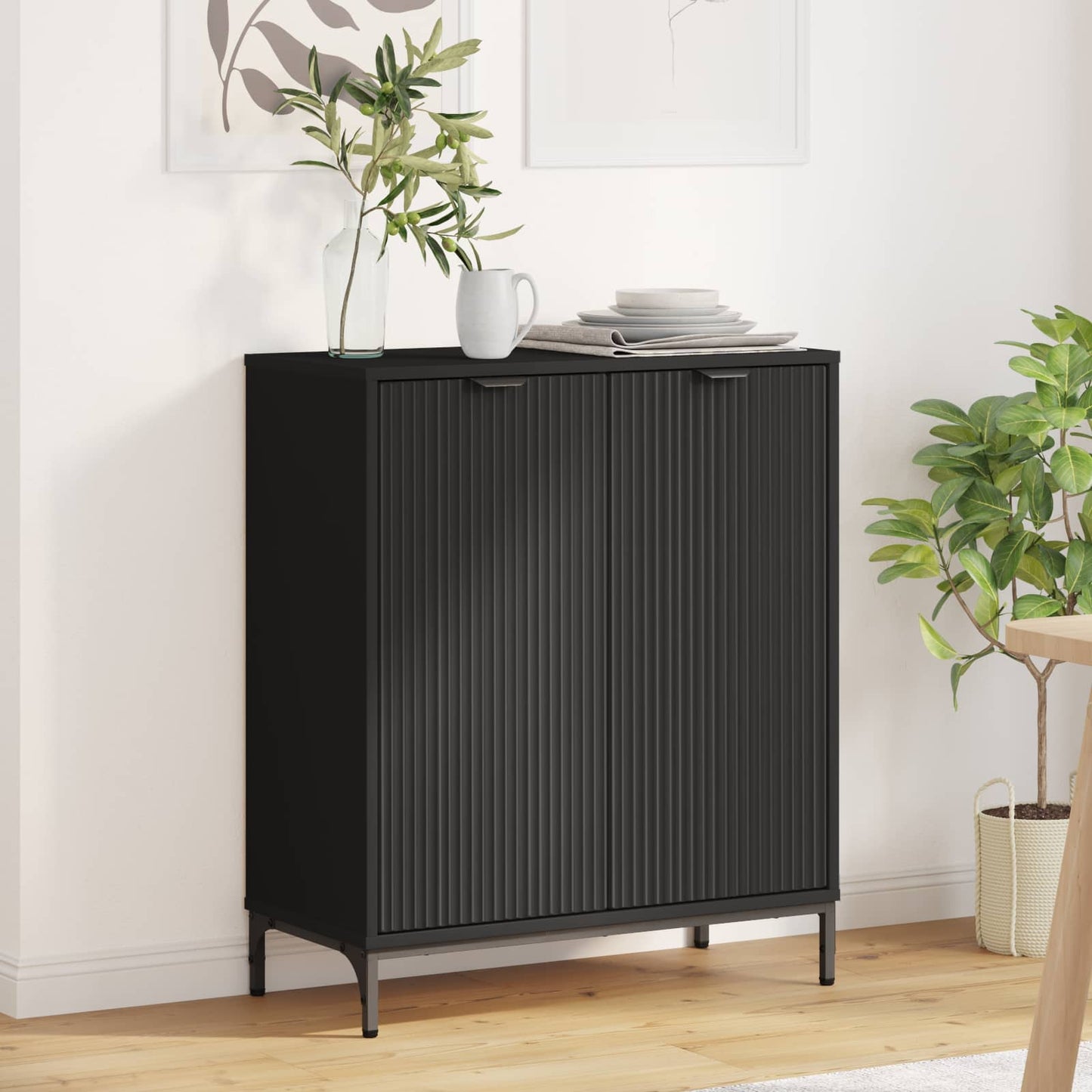 vidaXL Πλαϊνό γραφείο Μαύρο 69,5 x 33 x 82 εκ. Επεξεργασμένο ξύλο