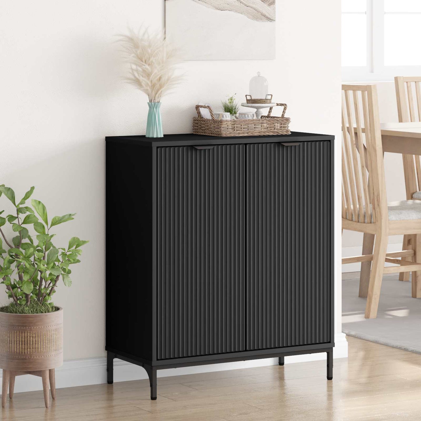 vidaXL Πλαϊνό γραφείο Μαύρο 69,5 x 33 x 82 εκ. Επεξεργασμένο ξύλο