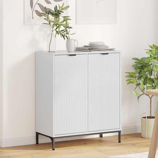 vidaXL Πλαϊνό γραφείο Υψηλής γυαλάδας λευκό 69,5 x 33 x 82 εκ.