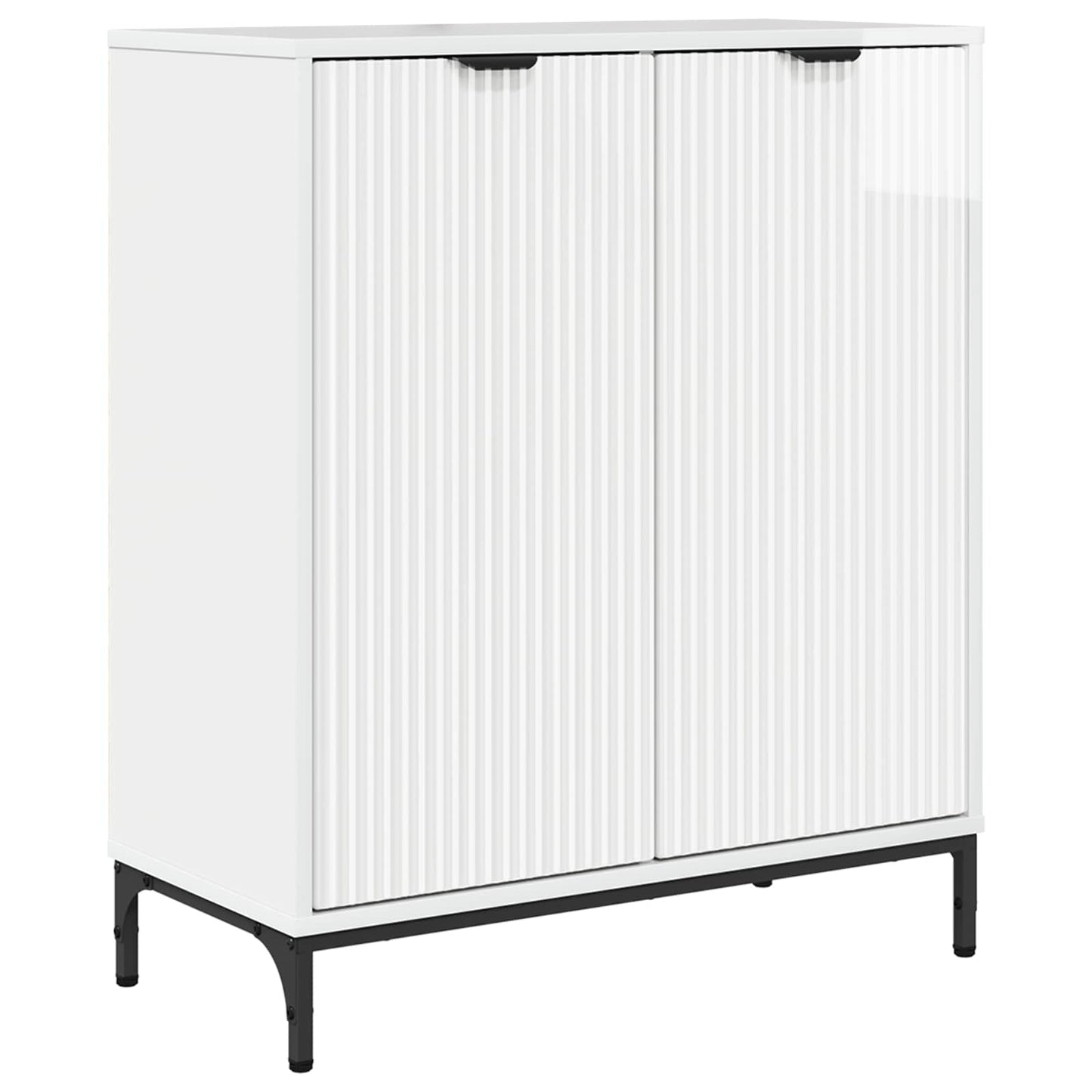 vidaXL Πλαϊνό γραφείο Υψηλής γυαλάδας λευκό 69,5 x 33 x 82 εκ.