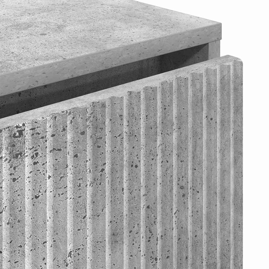 vidaXL Πλαϊνό γραφείο με συρτάρι Γκρι σκυροδέματος 79.5 x 33 x 82 εκ