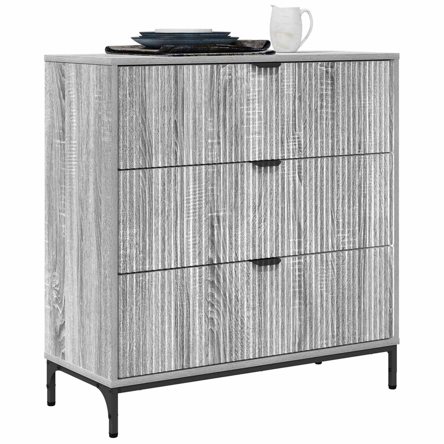 vidaXL Πλαϊνό γραφείο Γκρι sonoma 79.5 x 33 x 82 εκ Επεξεργασμένο ξύλο